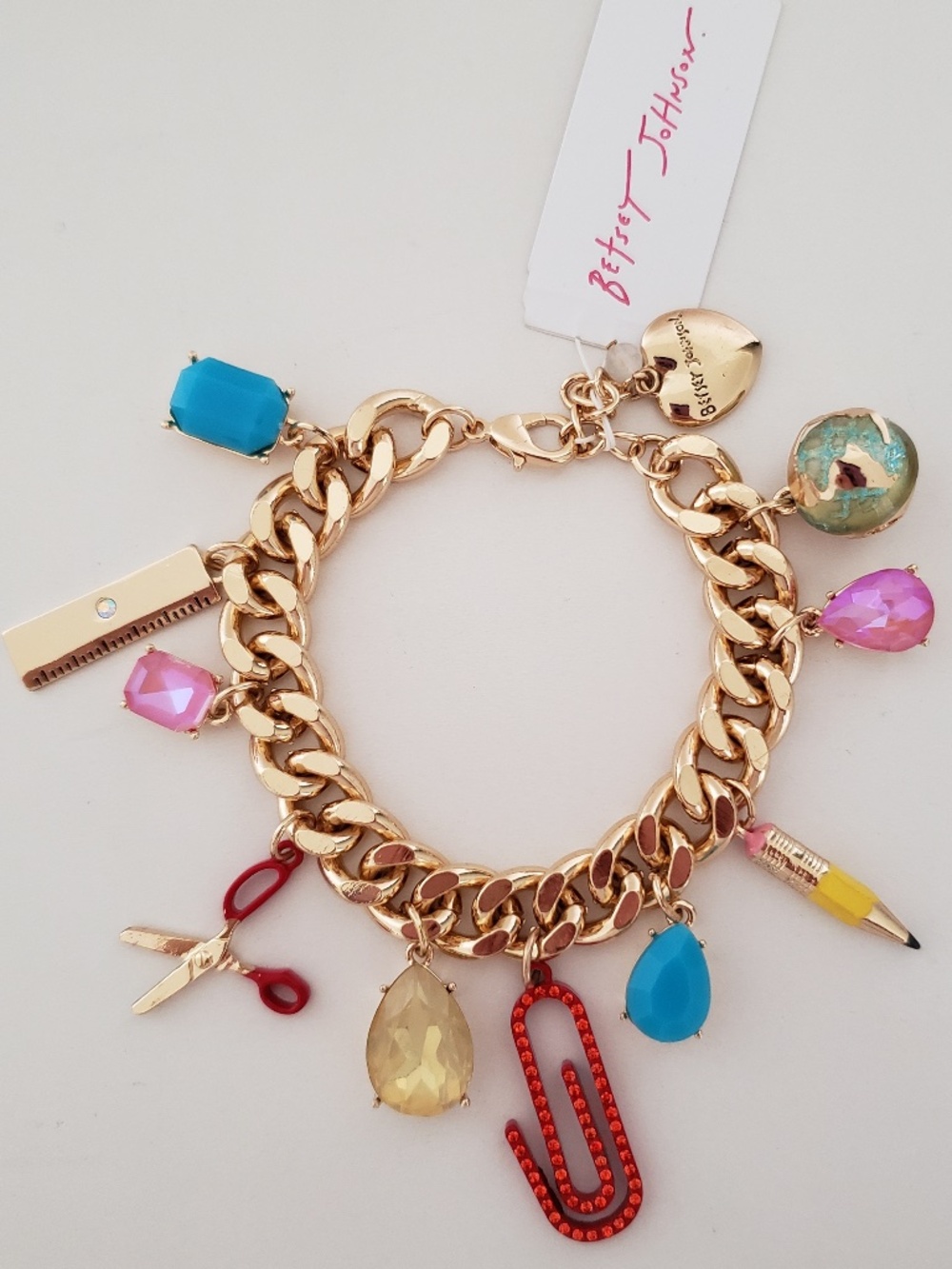 Betsey Johnson Back To School Charm Statement Bracelet
